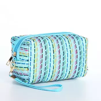 Косметичка на молнии, цвет голубой