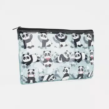 Косметичка на молнии, цвет голубой/черный