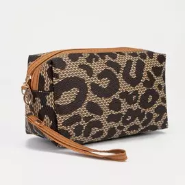 Косметичка на молнии, цвет коричневый