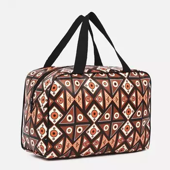 Косметичка на молнии, цвет коричневый