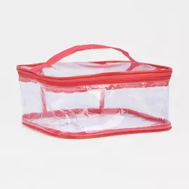 Косметичка на молнии, цвет красный