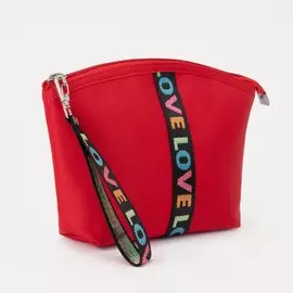 Косметичка на молнии, цвет красный