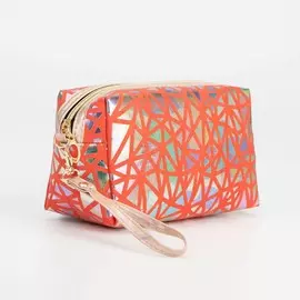 Косметичка на молнии, цвет красный