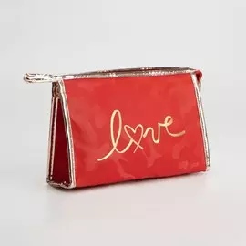 Косметичка на молнии, цвет красный