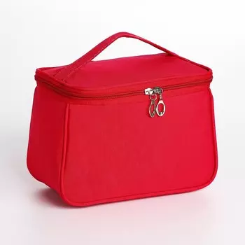 Косметичка на молнии, с ручкой, цвет малиновый