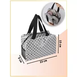 Косметичка-сумка на молнии с сеткой, с ручками, с принтом, молочная