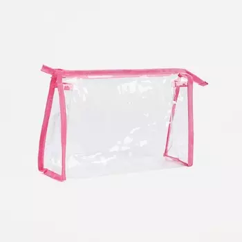 Косметичка на молнии, цвет прозрачный/розовый