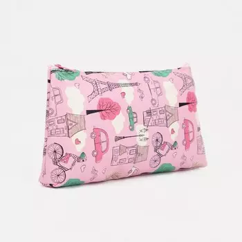 Косметичка на молнии, цвет розовый