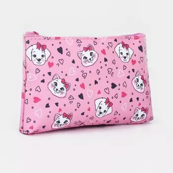 Косметичка на молнии, цвет розовый