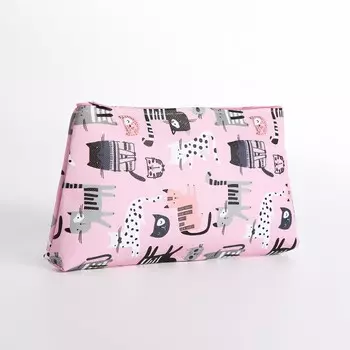 Косметичка на молнии, цвет розовый