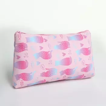 Косметичка на молнии, цвет розовый