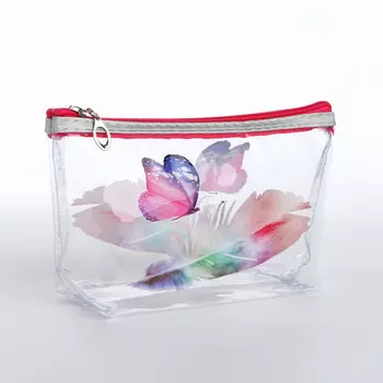 Косметичка женская на молнии для бассейна, с принтом, прозрачная/оранжевая