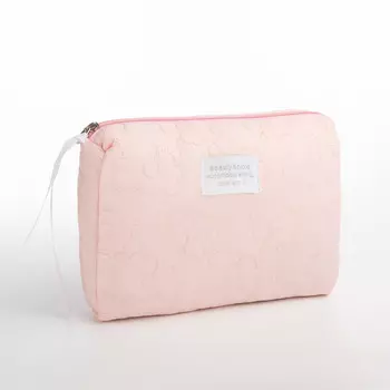 Косметичка на молнии простая, со стежкой