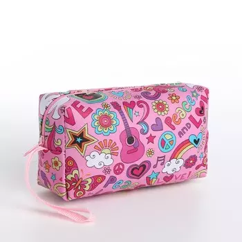 Косметичка-футляр женская с ручкой, объемная, маленькая, для косметики, лекарств, прокладок, розовая