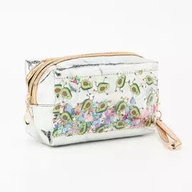 Косметичка на молнии, цвет серебристый