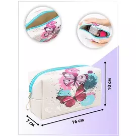 Косметичка на молнии, цвет серый/разноцветный