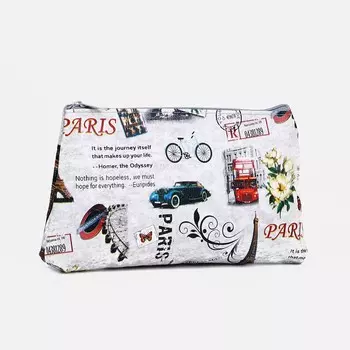 Косметичка на молнии, цвет серый