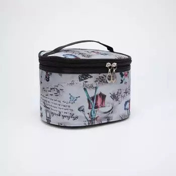 Косметичка на молнии, цвет серый