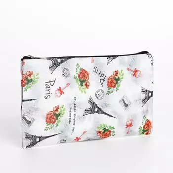 Косметичка на молнии, цвет серый