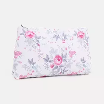 Косметичка на молнии, цвет серый/розовый