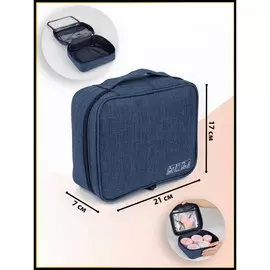 Косметичка на молнии, цвет синий