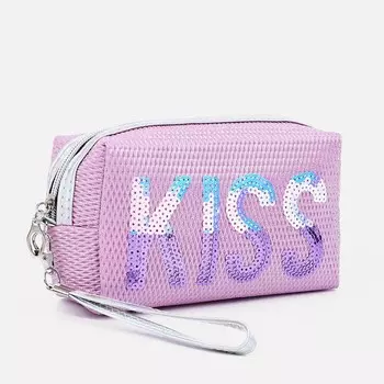 Косметичка на молнии, цвет сиреневый