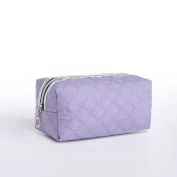 Косметичка на молнии женская, маленькая, сиреневая