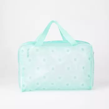 Косметичка на молнии, цвет зеленый