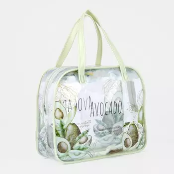 Косметичка-сумка на молнии, с ручками, маленькая, нежно-зеленая