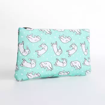 Косметичка на молнии, цвет зеленый