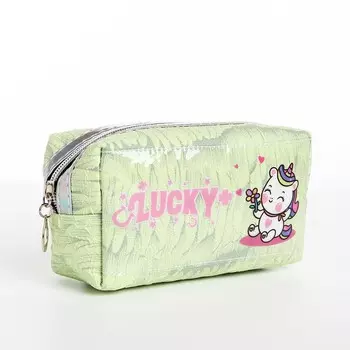 Косметичка на молнии, цвет зеленый