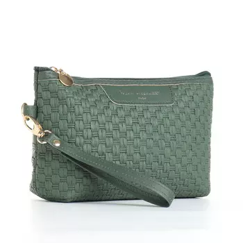 Косметичка на молнии, цвет зеленый