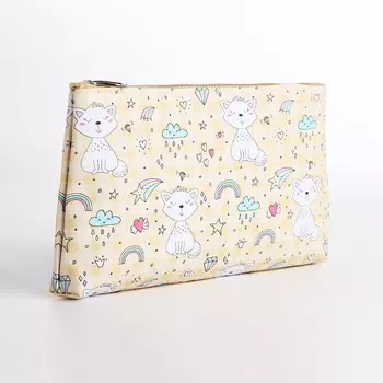 Косметичка на молнии, цвет желтый