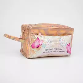 Косметичка на молнии, наружный карман, цвет бежевый