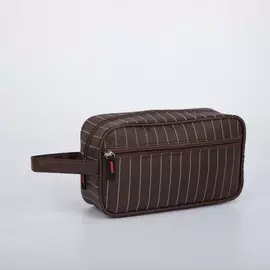 Косметичка на молнии, наружный карман, цвет коричневый