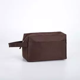 Косметичка на молнии, наружный карман, цвет коричневый