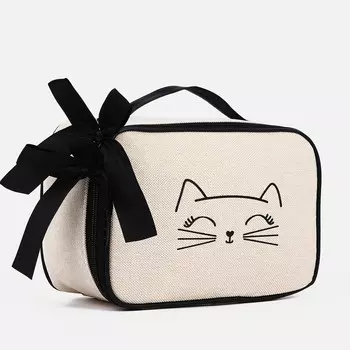 Косметичка на молнии, с подкладом, цвет бежевый