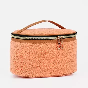 Косметичка на молнии, с ручкой, цвет персиковый