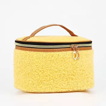 Косметичка на молнии, с подкладом, цвет желтый