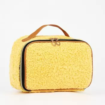 Косметичка на молнии, с подкладом, цвет желтый