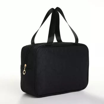 Косметичка на молнии, с ручками, цвет черный