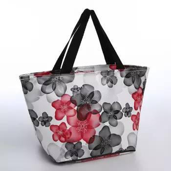 Косметичка на молнии, с ручками, цвет черный/красный