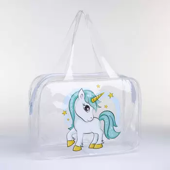 Косметичка на молнии, с ручками, цвет прозрачный