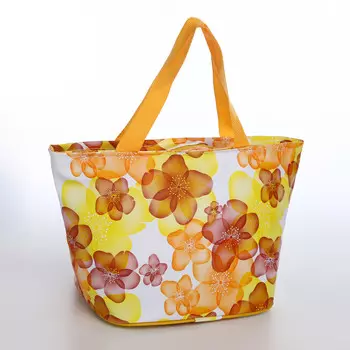 Косметичка-сумка на молнии, большая, с принтом, желтая