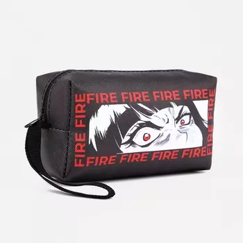 Косметичка на молнии, с ручкой, цвет черный