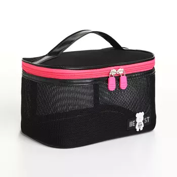 Косметичка на молнии, с ручкой, цвет черный