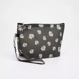 Косметичка на молнии, с ручкой, цвет чёрный