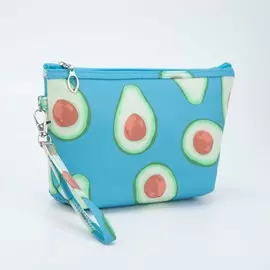 Косметичка на молнии, с ручкой, цвет голубой