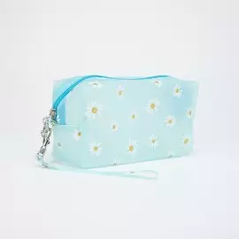 Косметичка на молнии, с ручкой, цвет голубой