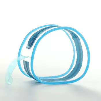 Косметичка на молнии, с ручкой, цвет голубой